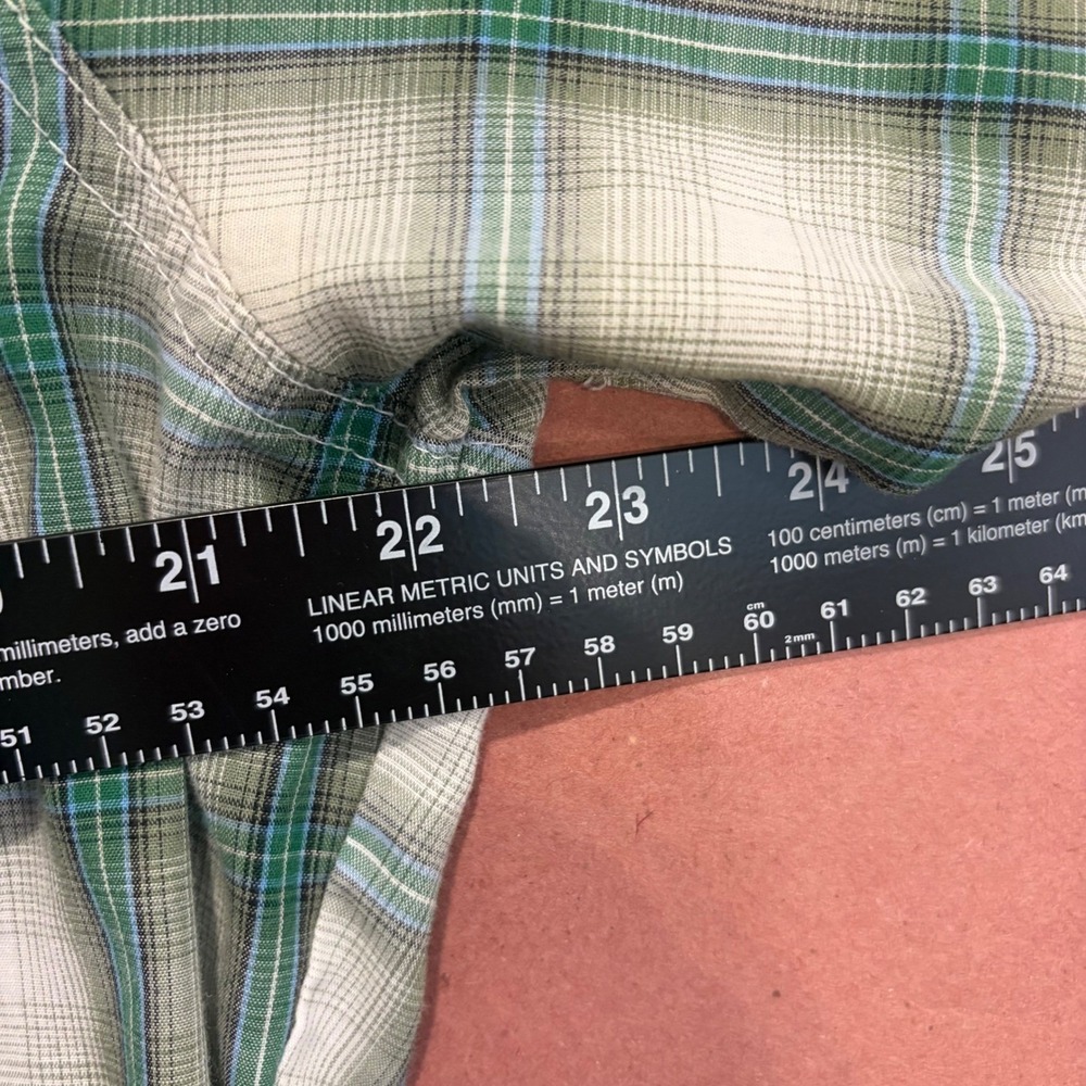 Wrancher by Wrangler Men Green Plaid Western Pearl Snap Shirt MTW1193 Large - Picture 3 of 4
